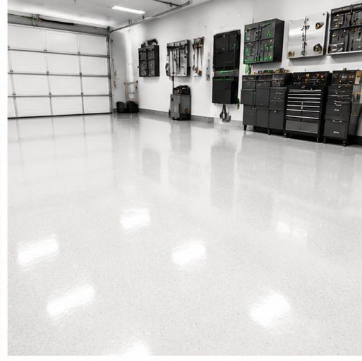 White epoxy garage floor coating Burlington County NJ